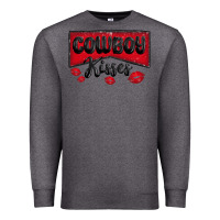 Charcoal Heather cowboy kisses Premium Sweatshirt - MaliasSmallBusiness