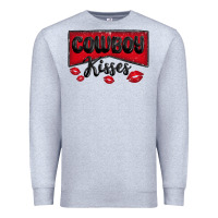 Heather Grey cowboy kisses Premium Sweatshirt - MaliasSmallBusiness
