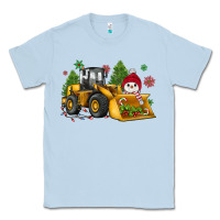 Dusty Blue christmas bulldozer snowman Classic Tee - JahusDesignShop