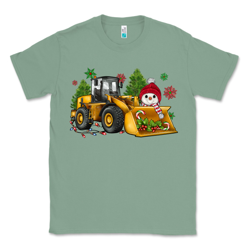 Christmas Bulldozer Snowman Classic Tee by JahusDesignShop | Teevron