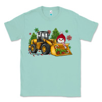 Seafoam christmas bulldozer snowman Classic Tee - JahusDesignShop