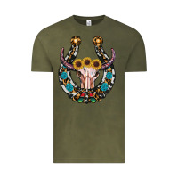 Vintage Olive western horseshoe skull Vintage Tee - RanaPortraitStore