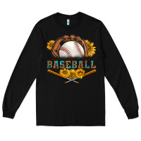 Black western baseball with sunflower Long Sleeve Tee - BundleAndBundleShop