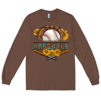 Chestnut western baseball with sunflower Long Sleeve Tee - BundleAndBundleShop