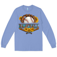 Colony Blue western baseball with sunflower Long Sleeve Tee - BundleAndBundleShop