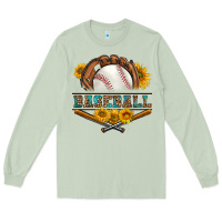 Matcha western baseball with sunflower Long Sleeve Tee - BundleAndBundleShop