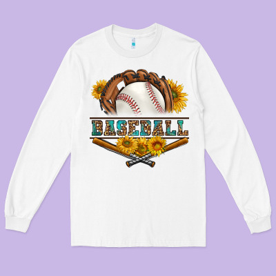 Western Baseball With Sunflower Long Sleeve Tee Designed By Bundleandbundleshop