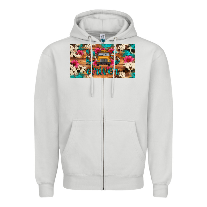 Bus Driver School Bus Cowhide License Plate Zipper Hoodie by Artiststas | Teevron