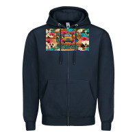 Navy bus driver school bus cowhide license plate Zipper Hoodie - Artiststas