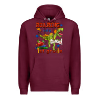 Burgundy roaring into 1st grade Premium Hoodie - BundleAndBundleShop