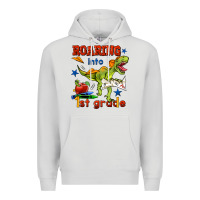 Dove Grey roaring into 1st grade Premium Hoodie - BundleAndBundleShop