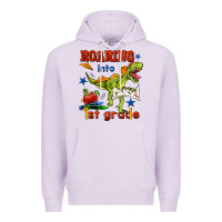 Lilac roaring into 1st grade Premium Hoodie - BundleAndBundleShop