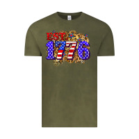 Vintage Olive est. 1776 4th of july Vintage Tee - Zillion Design Studio