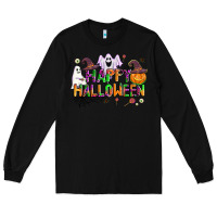 Black happy halloween Long Sleeve Tee - AdoDesignShop