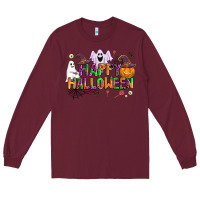 Burgundy happy halloween Long Sleeve Tee - AdoDesignShop