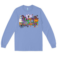 Colony Blue happy halloween Long Sleeve Tee - AdoDesignShop