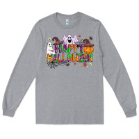 Heather Grey happy halloween Long Sleeve Tee - AdoDesignShop