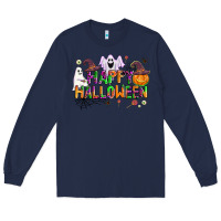 Navy happy halloween Long Sleeve Tee - AdoDesignShop