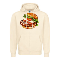 Sandshell American hamburger Zipper Hoodie - AdoDesignShop