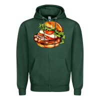 American Hamburger Zipper Hoodie | Teevron