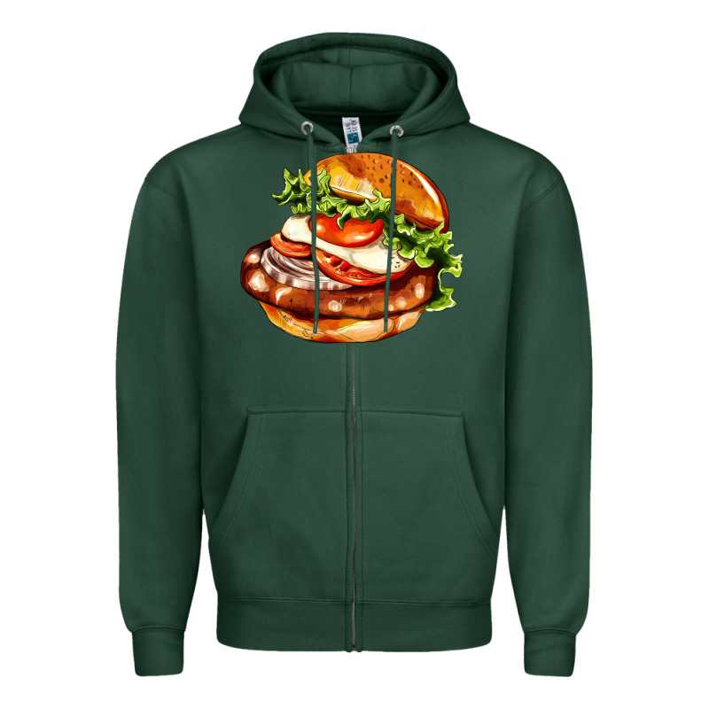 American Hamburger Zipper Hoodie by AdoDesignShop | Teevron