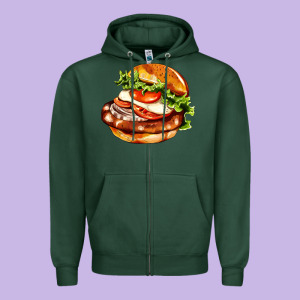 American Hamburger Zipper Hoodie Designed By Adodesignshop