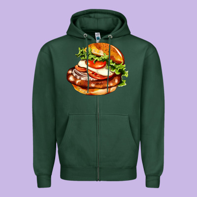American Hamburger Zipper Hoodie Designed By Adodesignshop