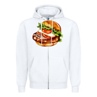 White American hamburger Zipper Hoodie - AdoDesignShop