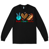 Black peace love hotdogs Long Sleeve Tee - AdoDesignShop