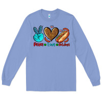Colony Blue peace love hotdogs Long Sleeve Tee - AdoDesignShop