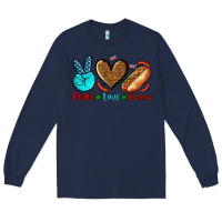 Navy peace love hotdogs Long Sleeve Tee - AdoDesignShop