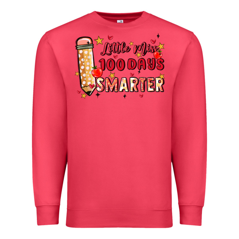 Little Miss 100 Days Smarter Premium Sweatshirt by MaliasSmallBusiness | Teevron