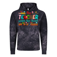Cloud Black this teacher wears her heart on her sleeve Vintage Hoodie - texasbilliewilder