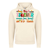 Vintage Artic this teacher wears her heart on her sleeve Vintage Hoodie - texasbilliewilder