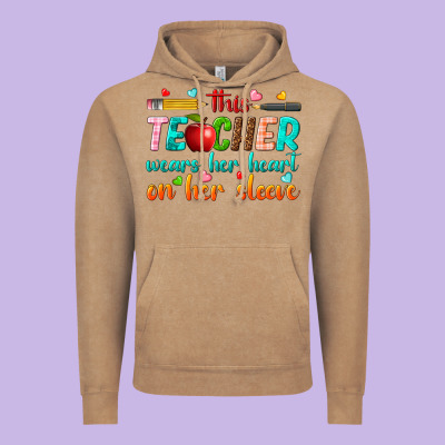 Vintage Hoodie this teacher wears her heart on her sleeve