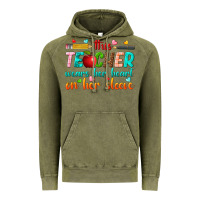 Vintage Olive this teacher wears her heart on her sleeve Vintage Hoodie - texasbilliewilder