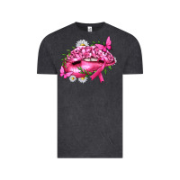 Vintage Black Breast Cancer with Ribbon Pink Lips Vintage Tee - texasbilliewilder