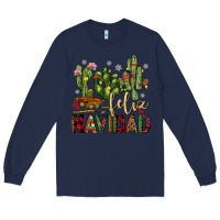Navy cactus feliz navidad Long Sleeve Tee - JahusDesignShop
