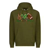 Army Green peace love football Premium Hoodie - BundleAndBundleShop