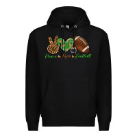 Black peace love football Premium Hoodie - BundleAndBundleShop