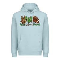 Blue Mist peace love football Premium Hoodie - BundleAndBundleShop
