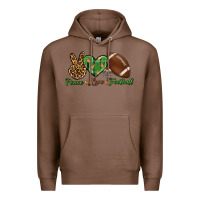Chestnut peace love football Premium Hoodie - BundleAndBundleShop