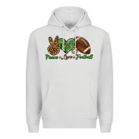 Dove Grey peace love football Premium Hoodie - BundleAndBundleShop