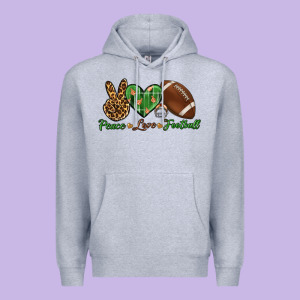 Peace Love Football Premium Hoodie Designed By Bundleandbundleshop