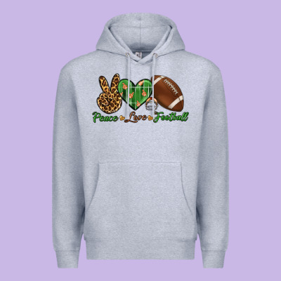Peace Love Football Premium Hoodie Designed By Bundleandbundleshop