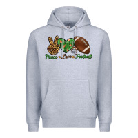 Heather Grey peace love football Premium Hoodie - BundleAndBundleShop