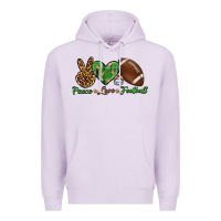 Lilac peace love football Premium Hoodie - BundleAndBundleShop
