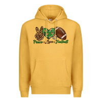 Mustard peace love football Premium Hoodie - BundleAndBundleShop