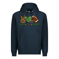 Navy peace love football Premium Hoodie - BundleAndBundleShop
