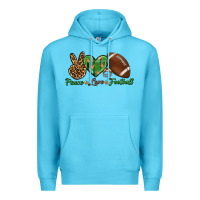 Ocean Blue peace love football Premium Hoodie - BundleAndBundleShop